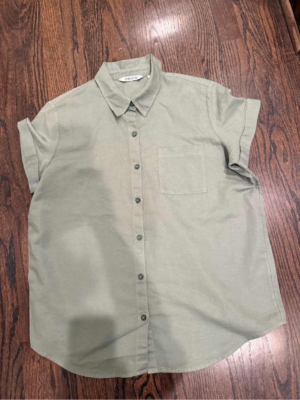 Orvis Women’s Short-Sleeve Button-Down Shirt — Olive Green